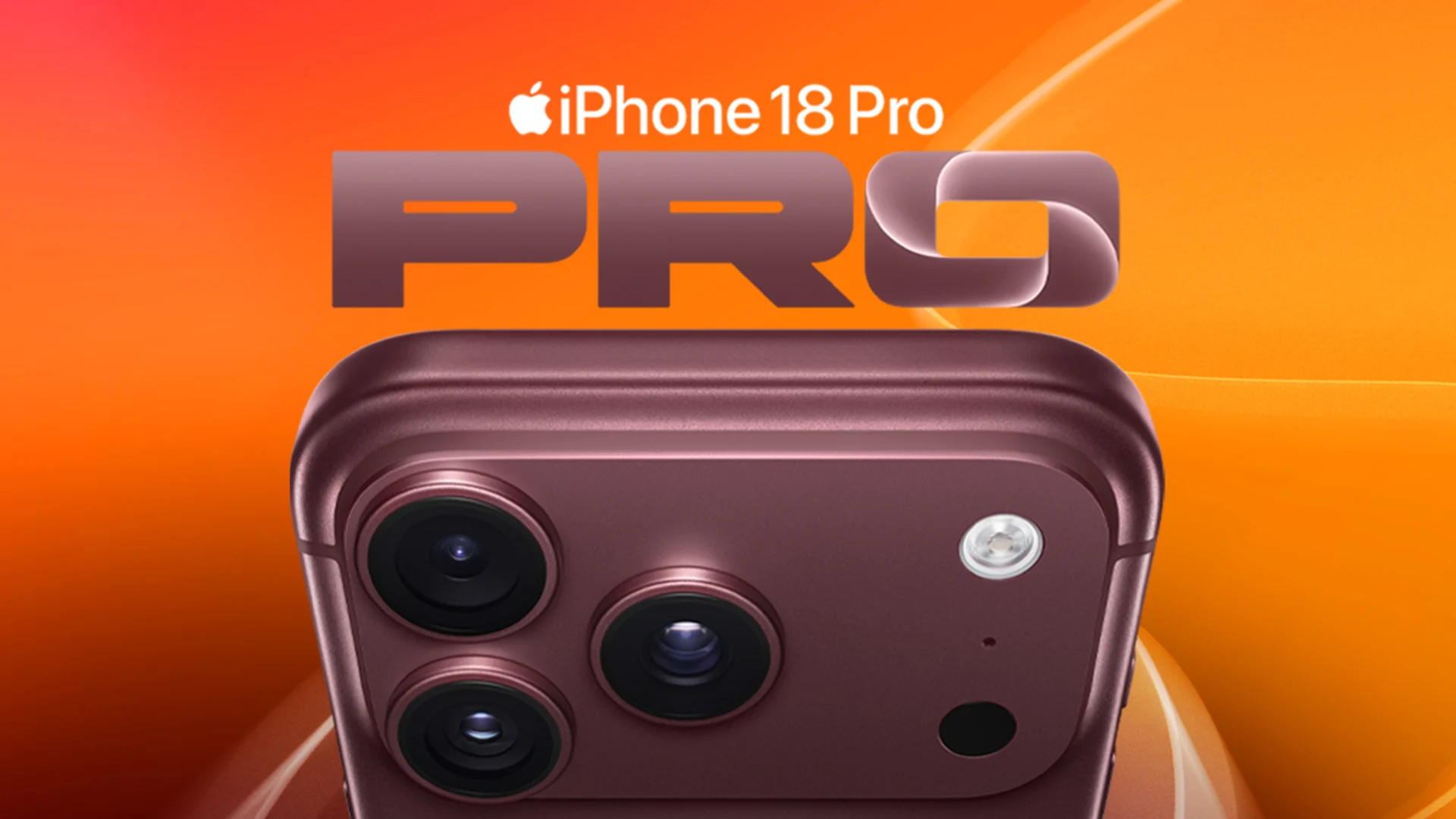 iPhone 18 Pro på orange bakgrund