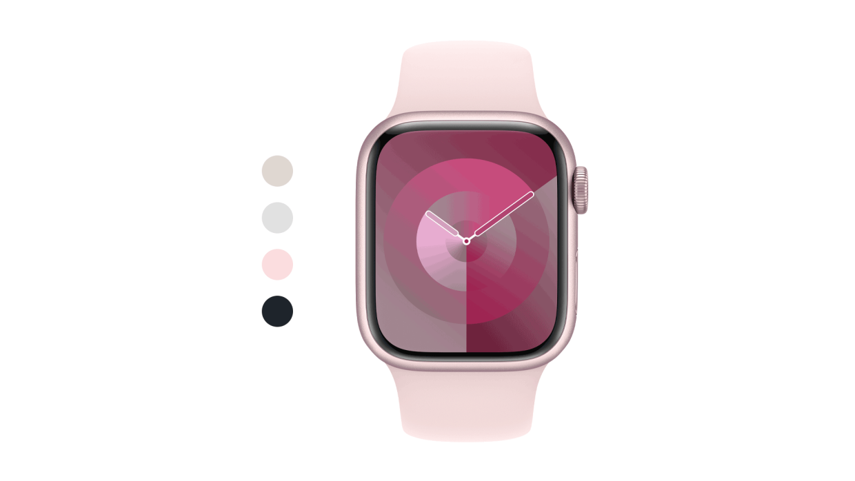 Apple watch ultra med svart armband. Klockan är mot en vit bakgrund.