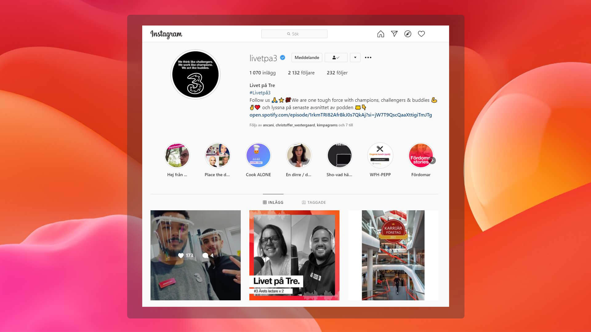 Instagram - Livet på Tre