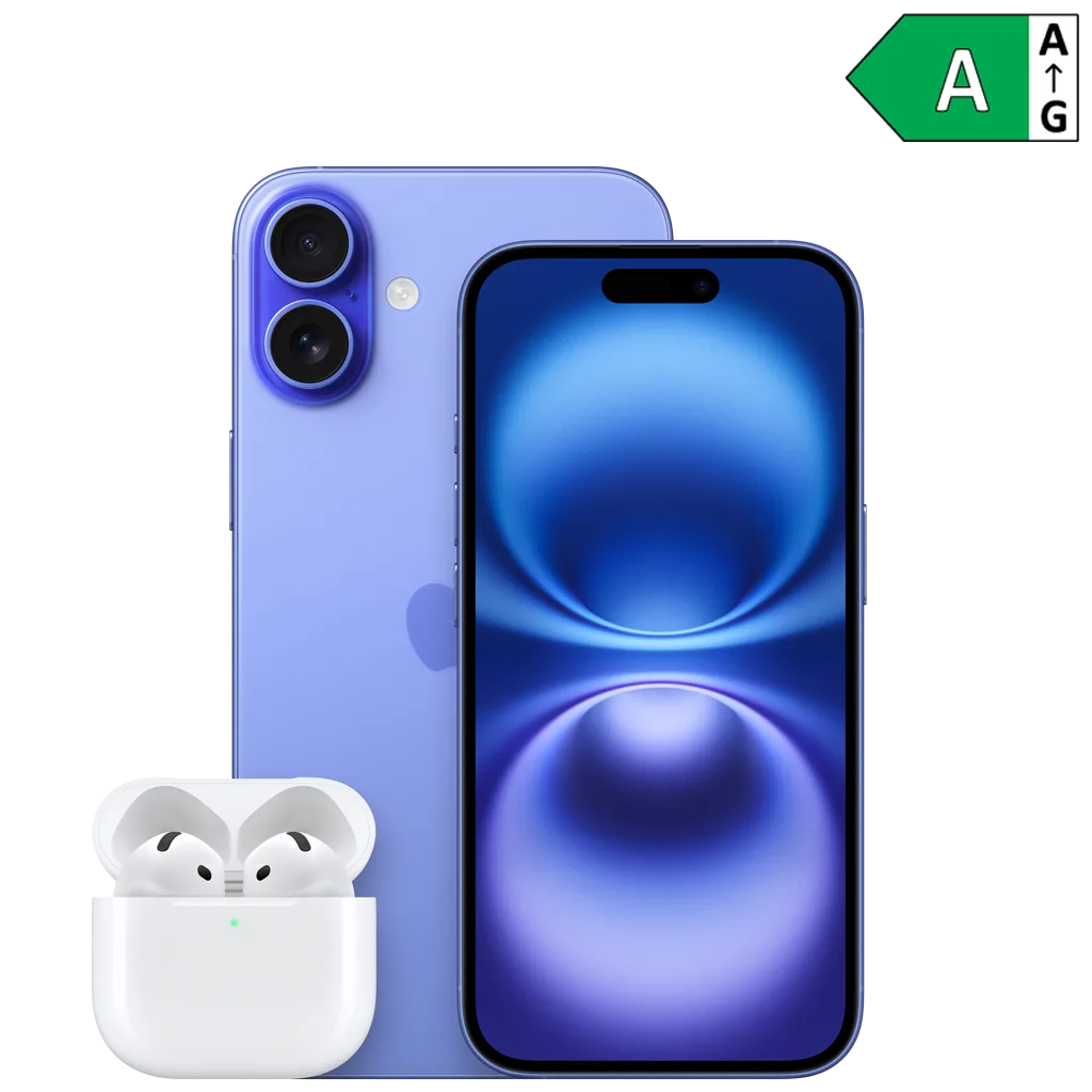 Svart iPhone, fram- och baksida med dubbelkamera