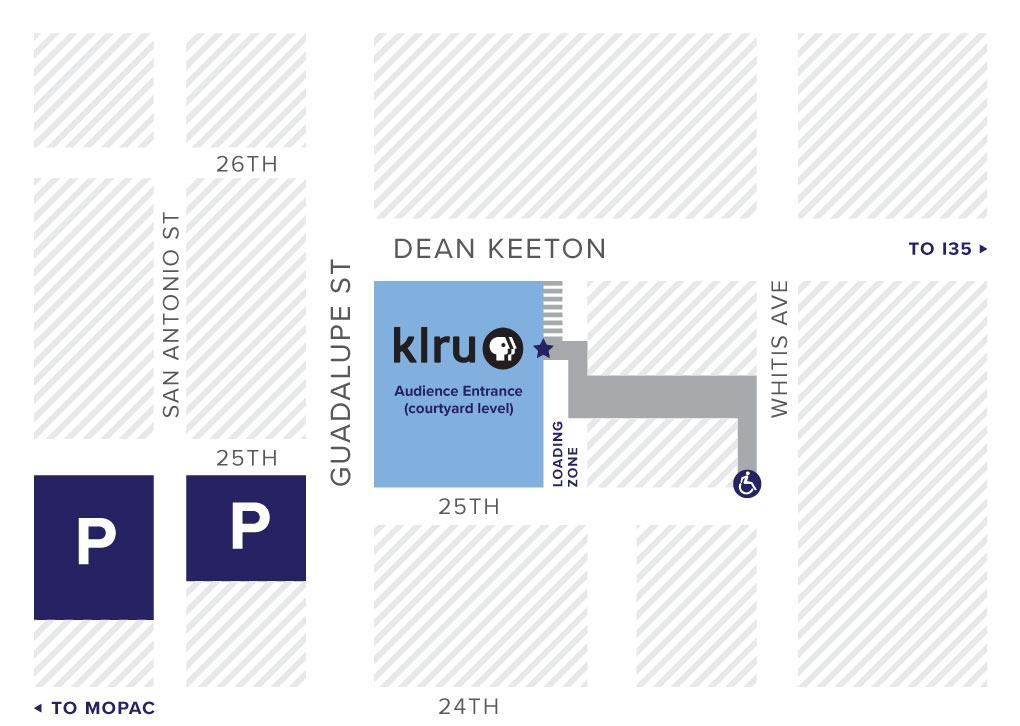Map to KLRU