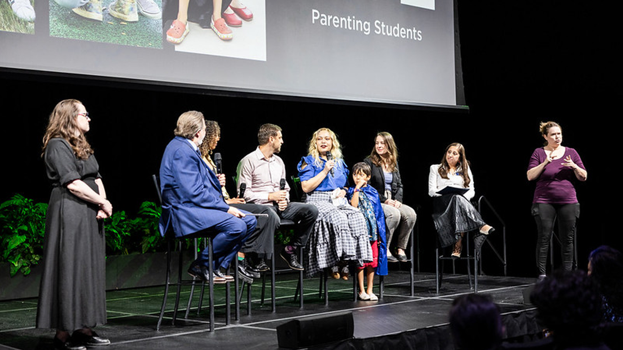 ACC Parenting Students speak on a panel in the Austin PBS studios