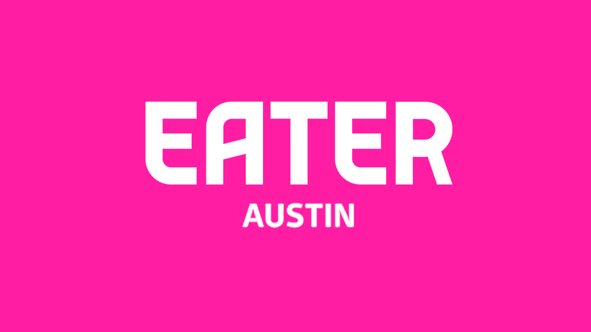 Eater Austin on a bright pink background