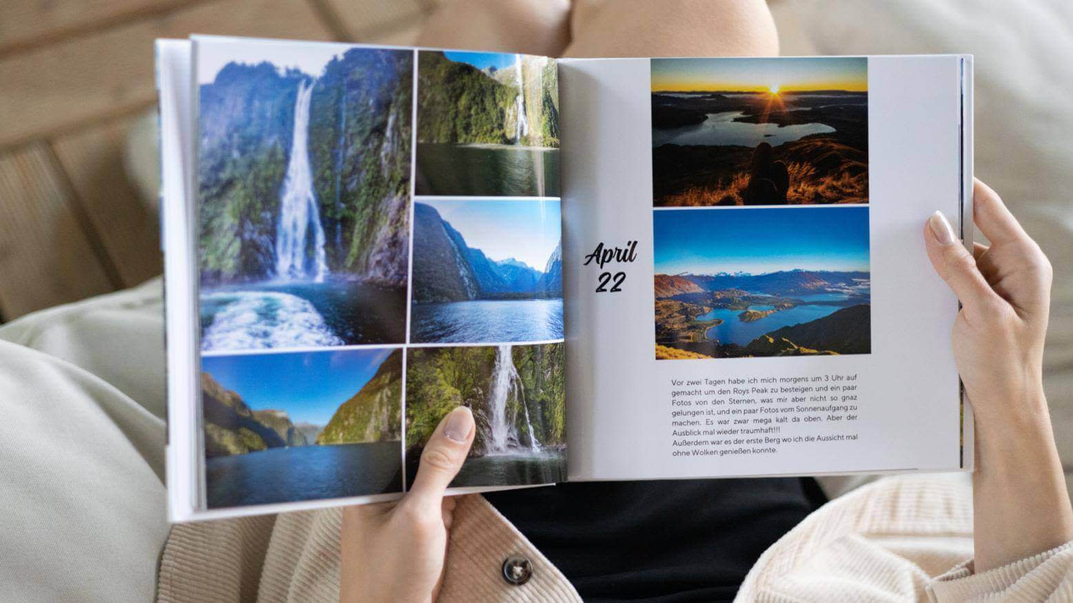 Photobook Album Deck Table Travel Photos Stock Photo by ©sinenkiy