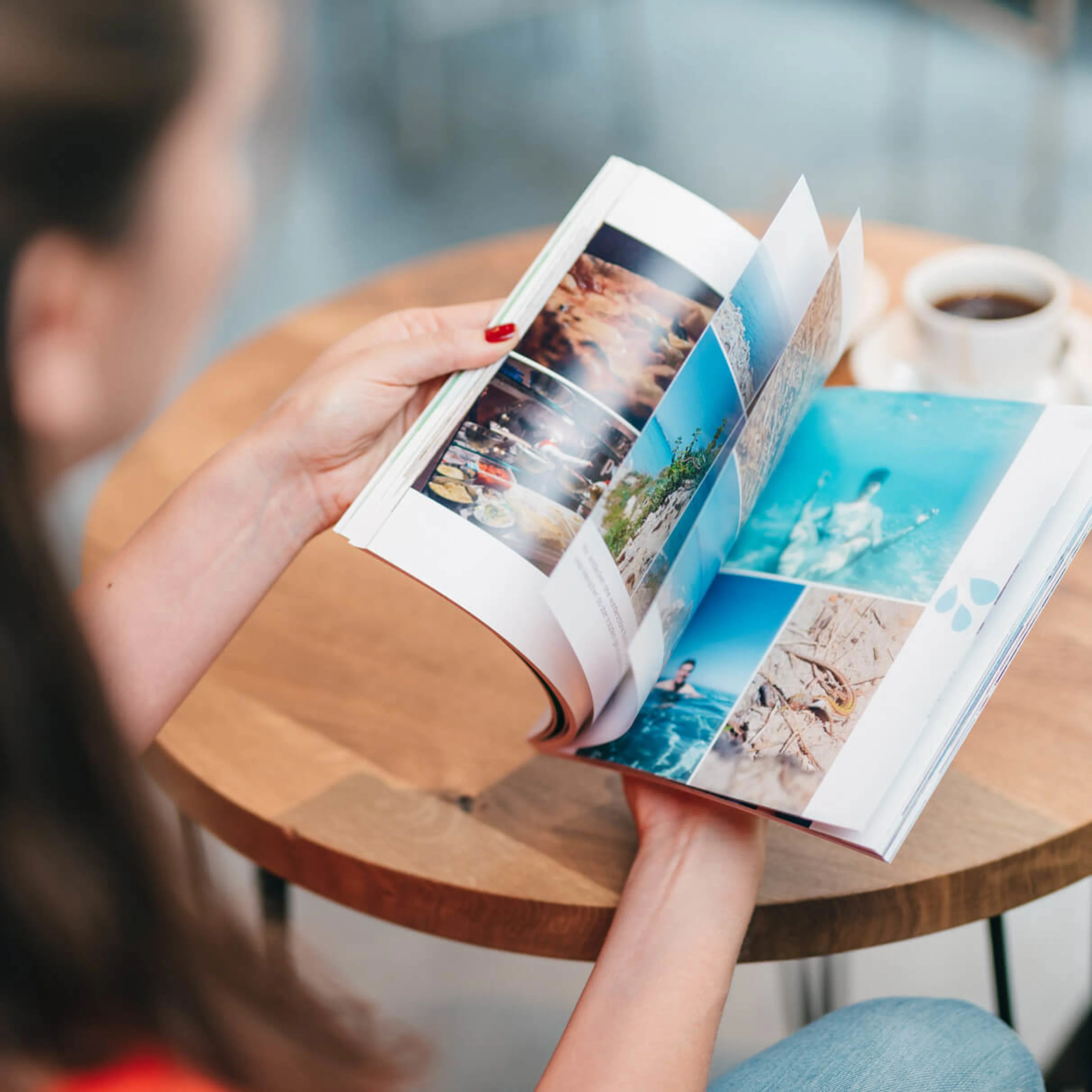 Photo book at coffee table