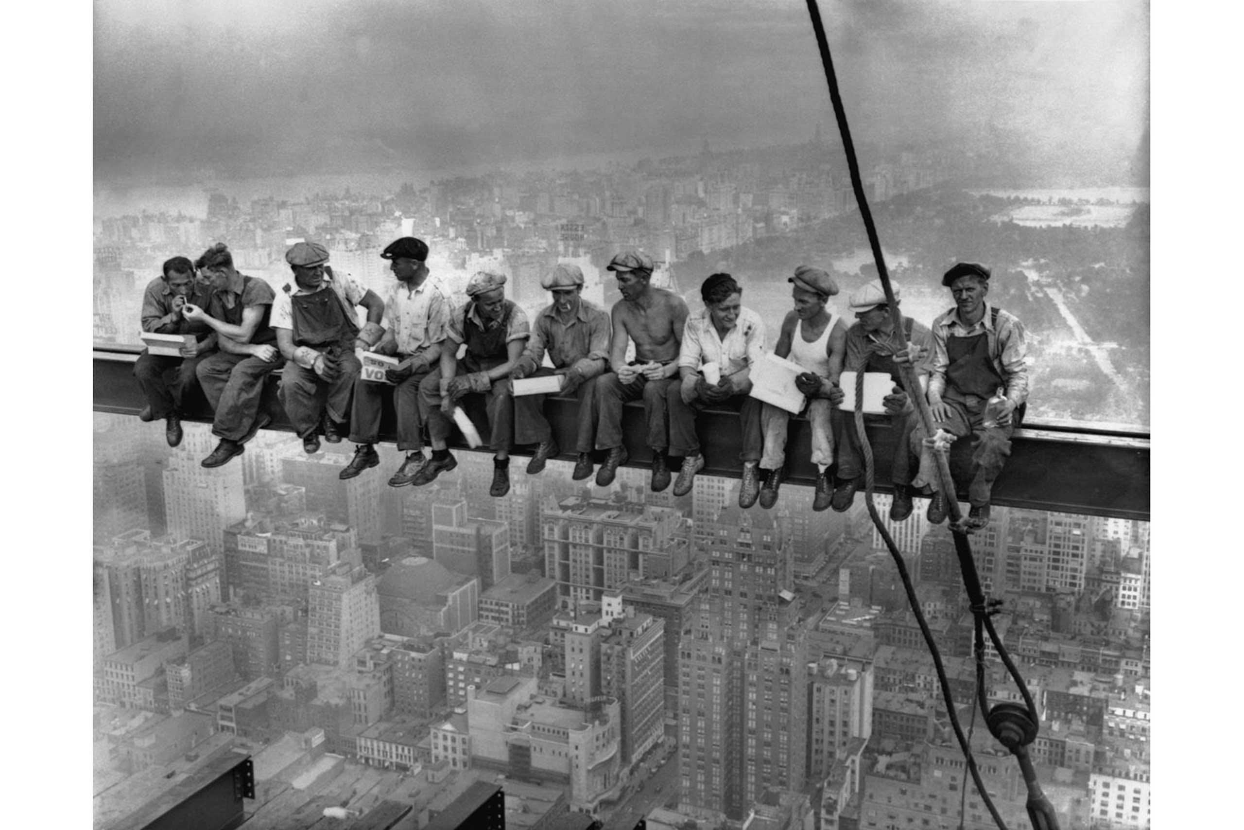 Iconic Image During the Building of Rockefeller Center