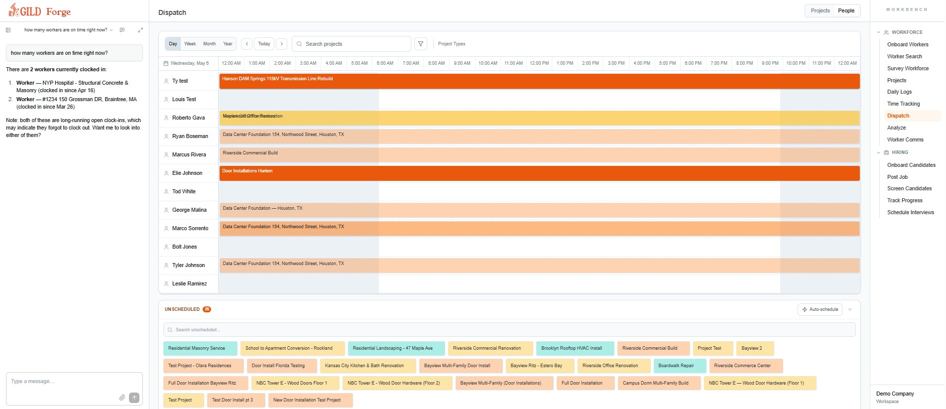 Skill Based Dispatchment for Construction projects