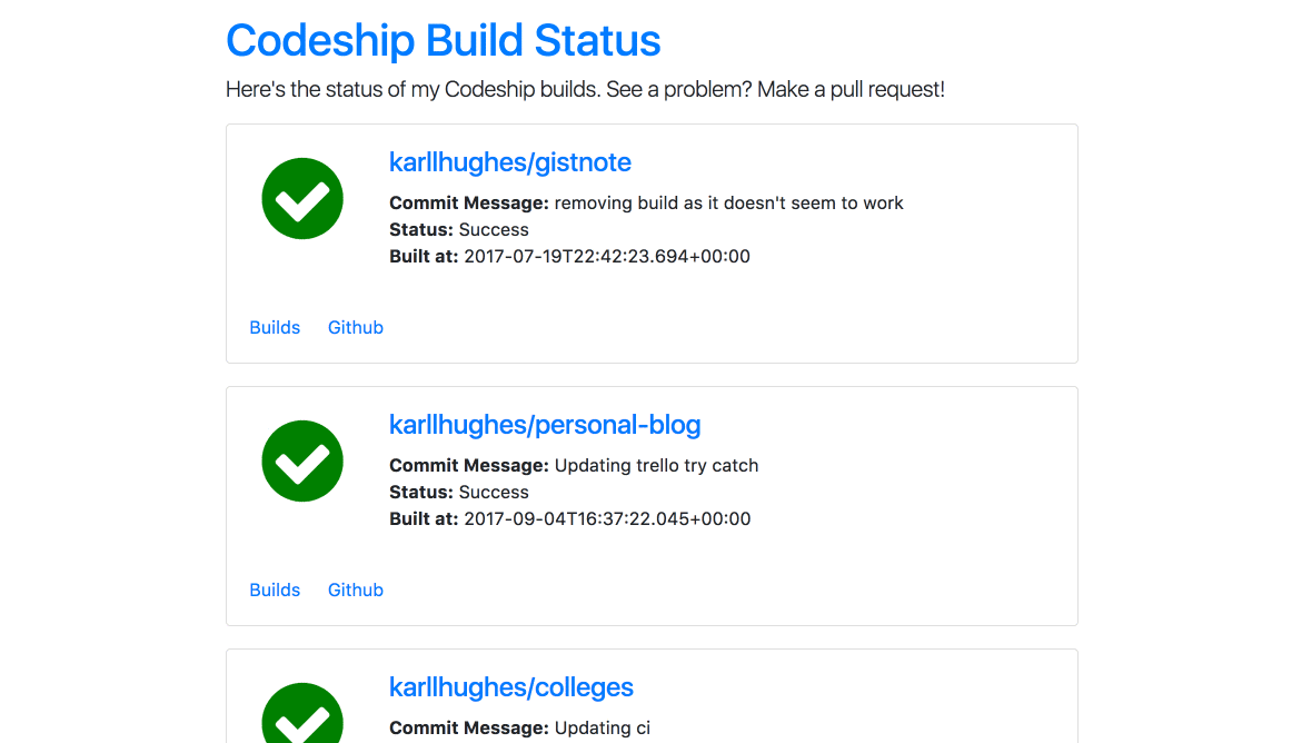 Creating a Custom Build Status Page Using Codeship API v2