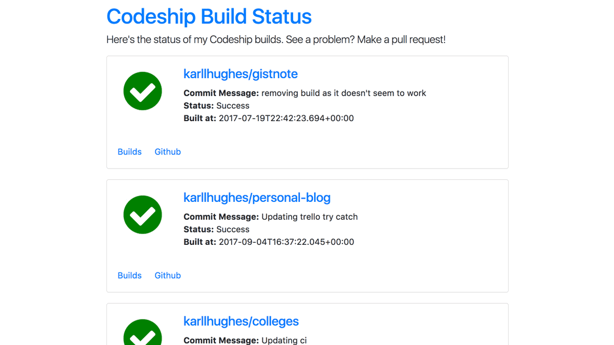 Creating a Custom Build Status Page Using Codeship API v2