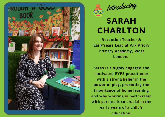 Image and bio of Sarah Charlton, the reception teacher and early years lead at Ark Priory Primary Academy