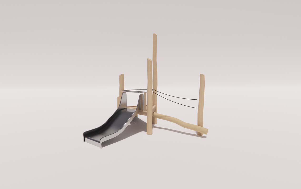 Modular platform for playground slide fishing