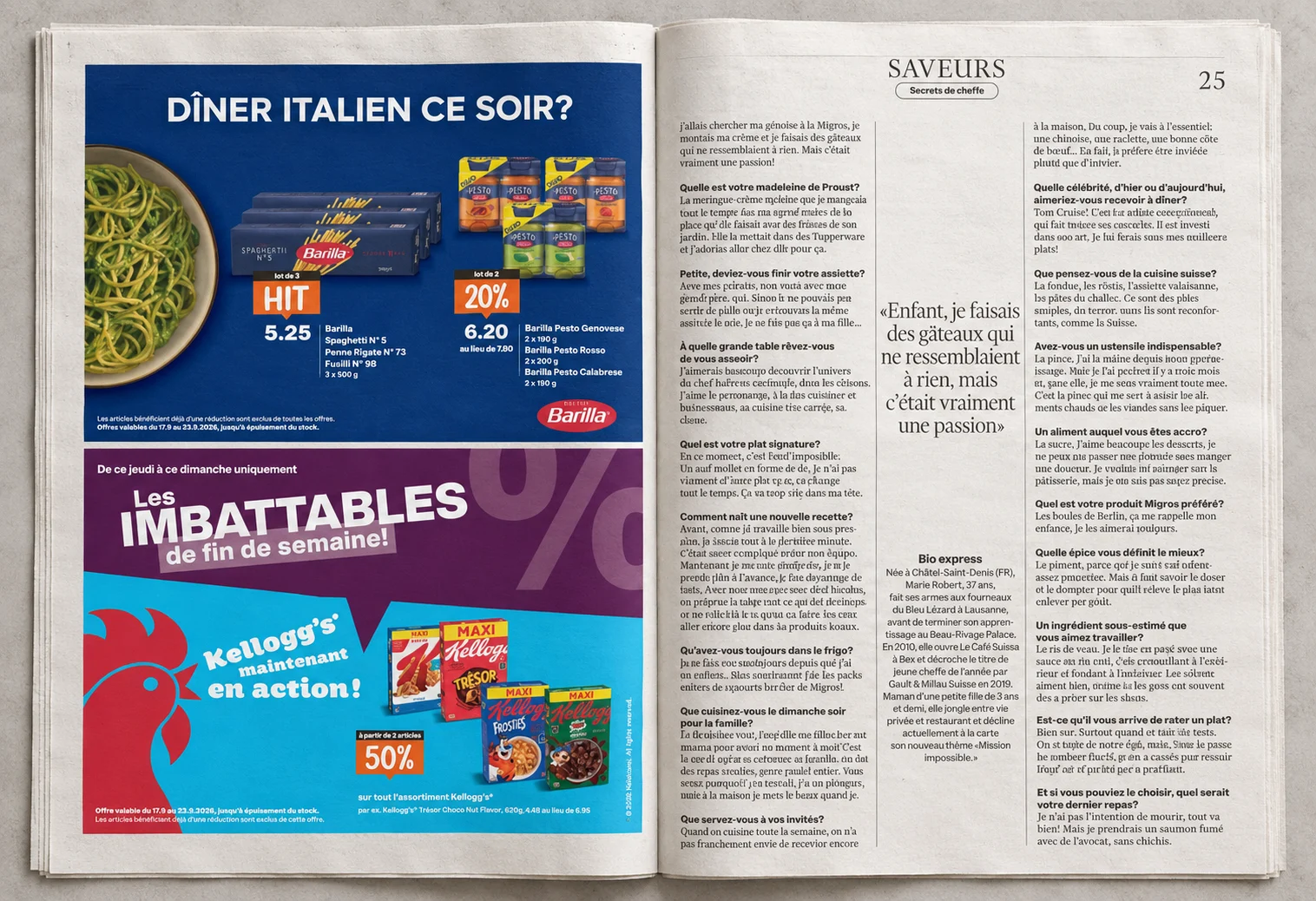 Maquette Annonce dans Migros Magazine