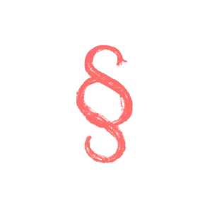 Ein rotes Sektionssymbol (§) auf schwarzem Hintergrund.