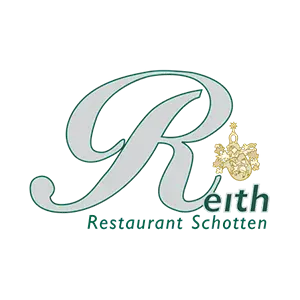 Logo mit einem großen, eleganten Buchstaben R und dem Wort eith neben einem goldenen, verzierten Wappen. Darunter steht in grüner Schrift "Sammerner Schloss".