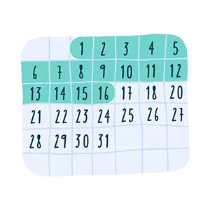 Kalender, Zeitraum wählen