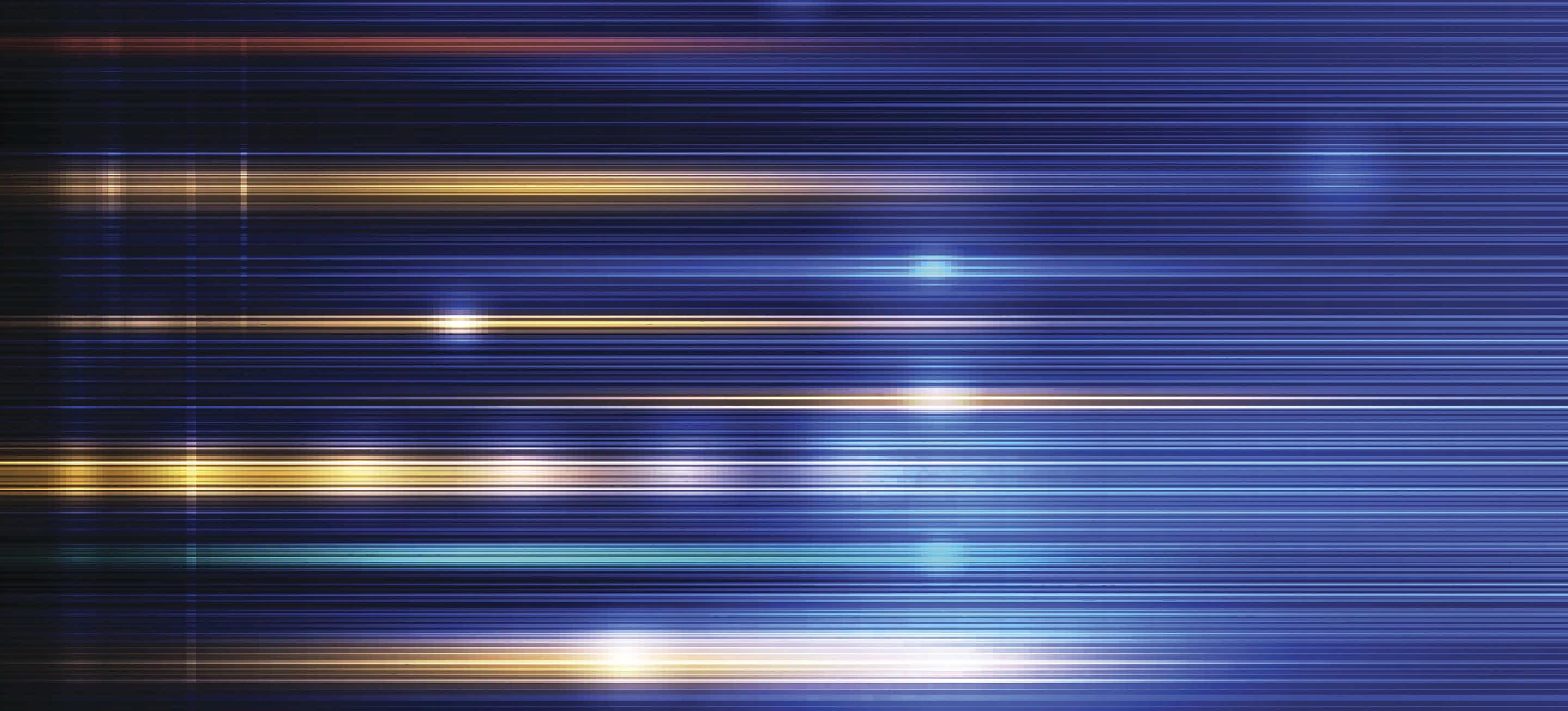 Abstract digital image of yellow and blue light