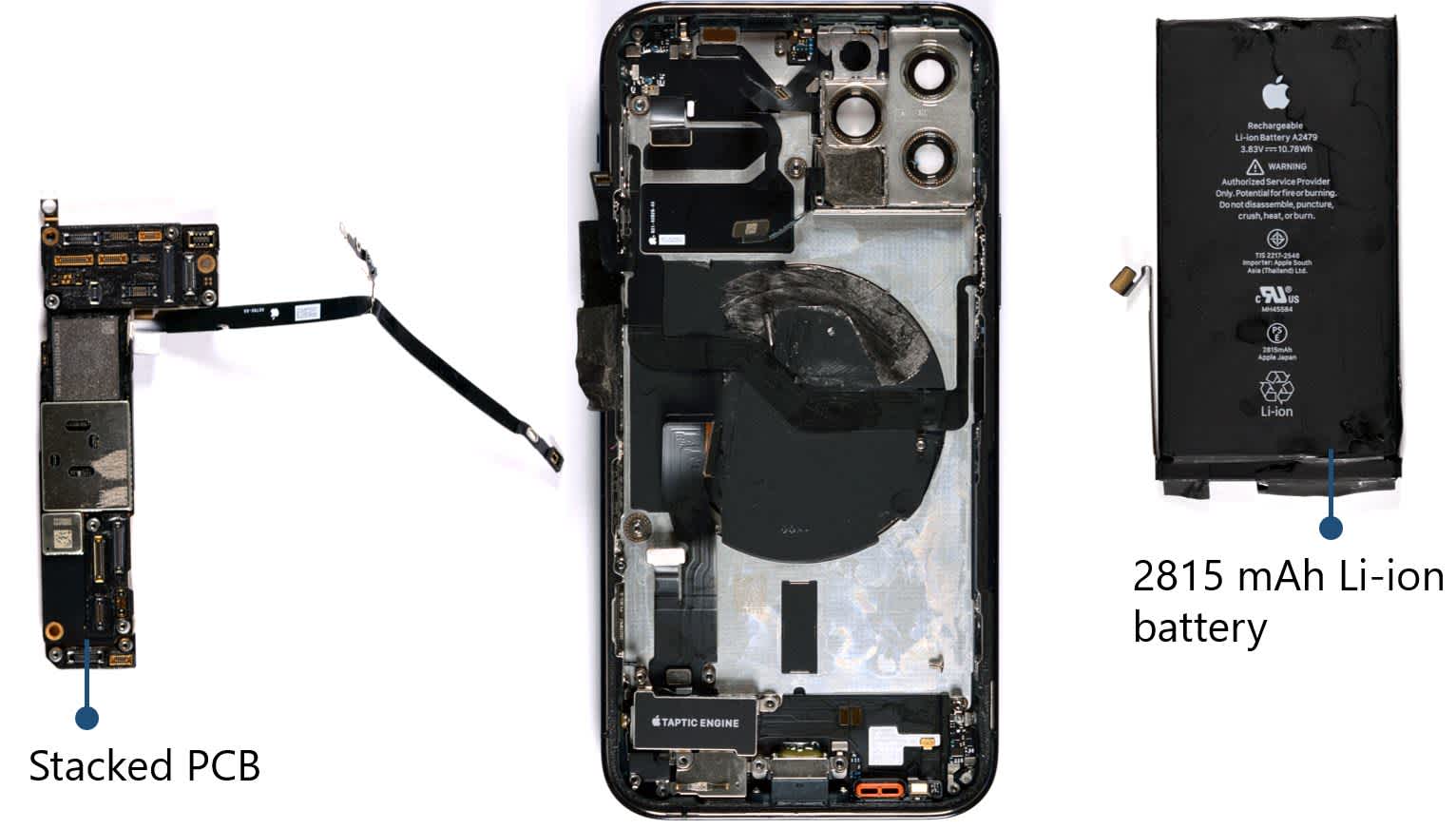 image of iPhone 12 with logic board removed