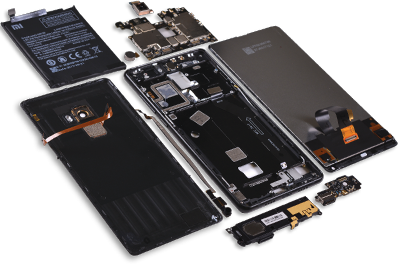Picture of a deconstructed Xiaomi Mi Mix 2