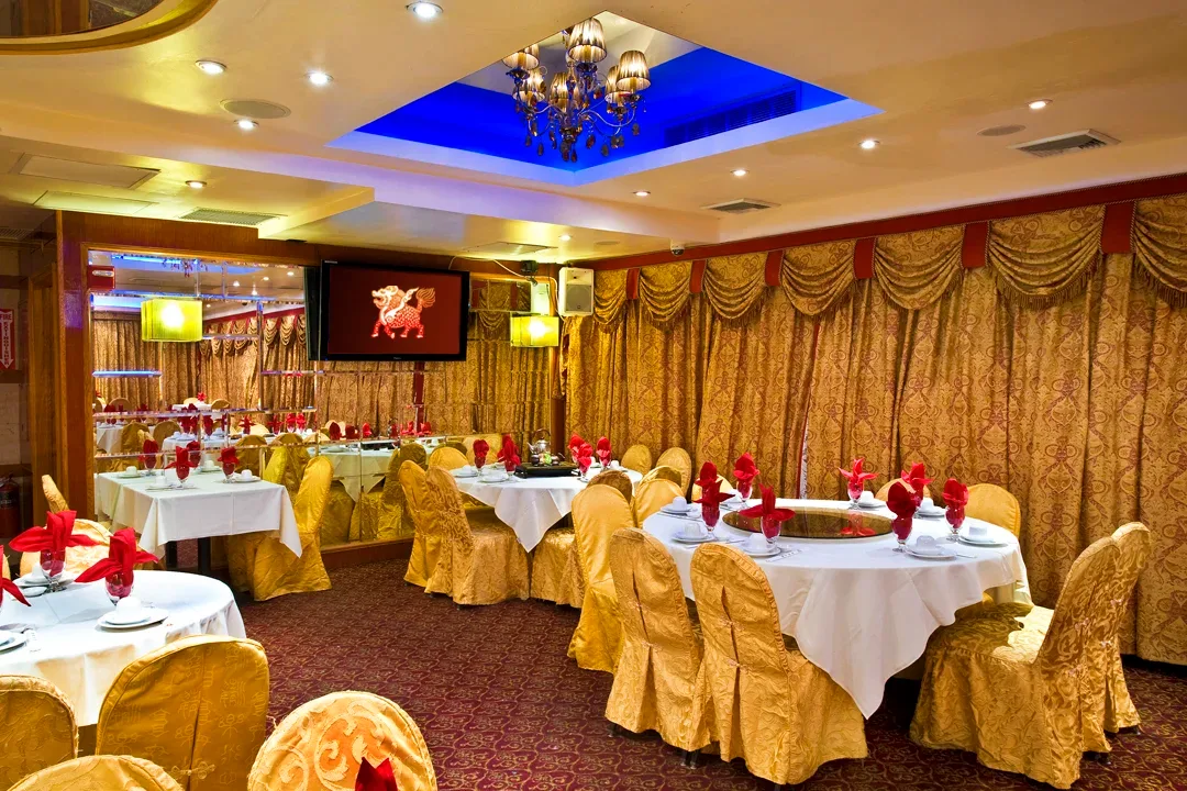 You can host your reception at a banquet hall like this one at Golden Unicorn Restaurant. Source: https://www.goldenunicornrestaurant.com/gallery-2.