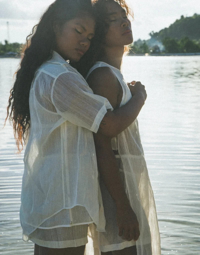 Filipino-American MAAARI reimagines the barong with modern piña designs. Photo by Camille Robiou Du Pont. Source: https://maaari.co/collections/pina-capsule/products/pina-top-1