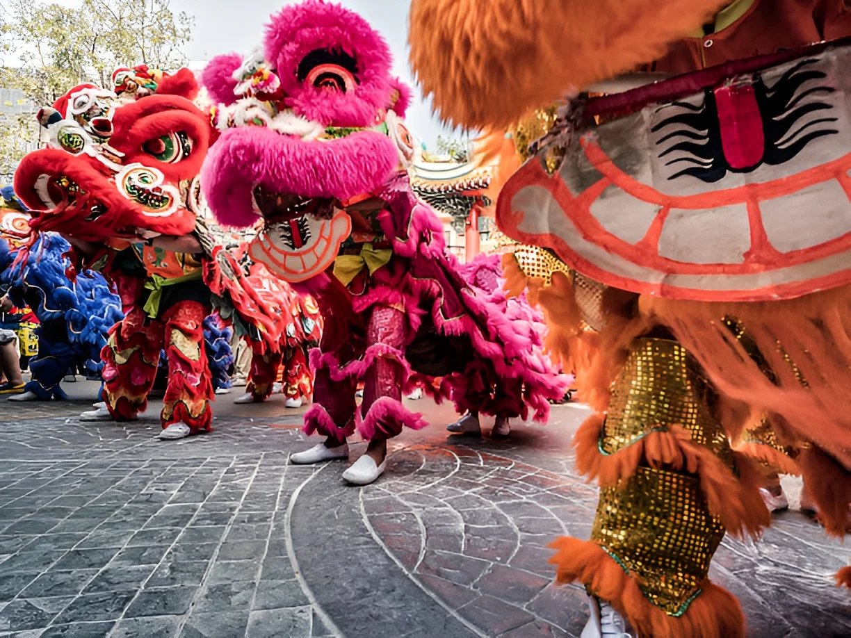 Lion Dancing at Lunar New Year Celebrations. Source: https://www.istockphoto.com/photo/chinese-new-year-celebration-chinatown-bangkok-gm514502832-88128735.