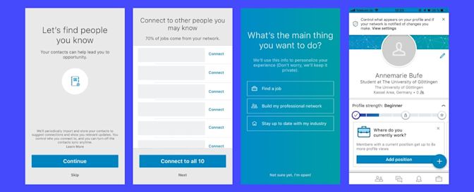 user onboarding flow examples