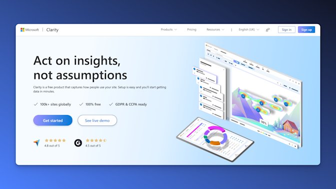 microsoft clarity free web analytics tool