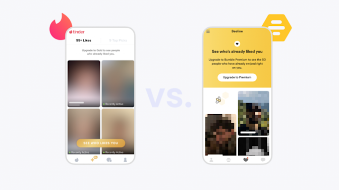 Tinder app Bumble app likes beeline