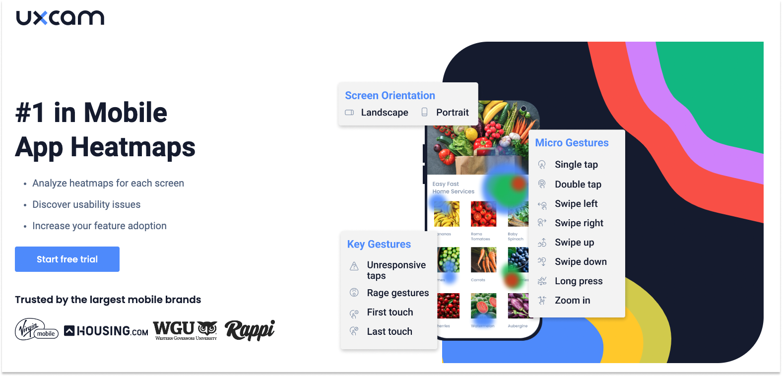uxcam mobile app heatmap software