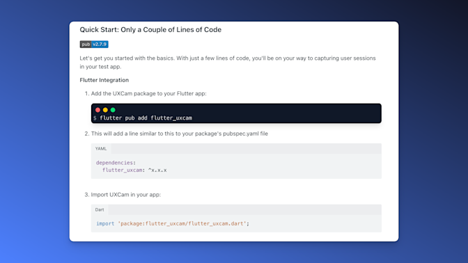 UXCam Flutter Integration