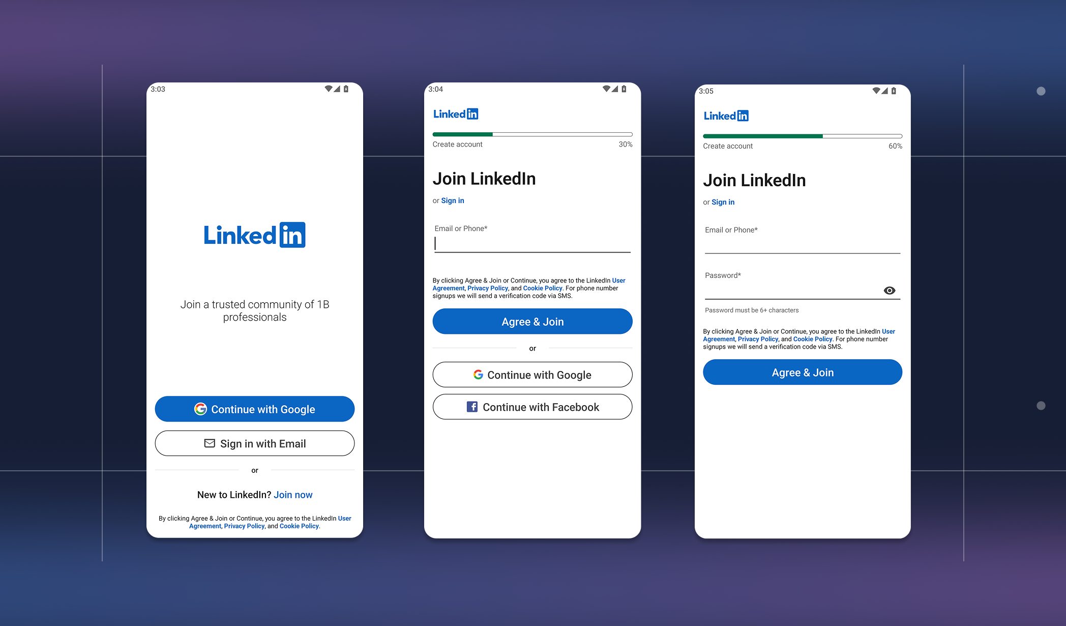 Onboarding flow examples