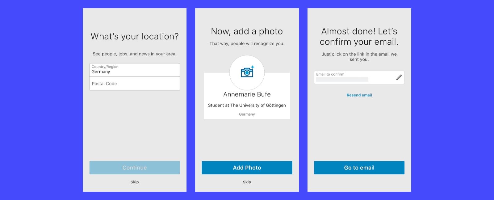 Onboarding flow examples