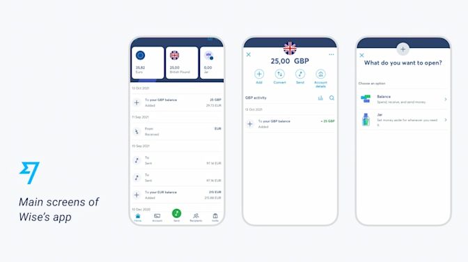 app analysis paypal vs transferwise main screen