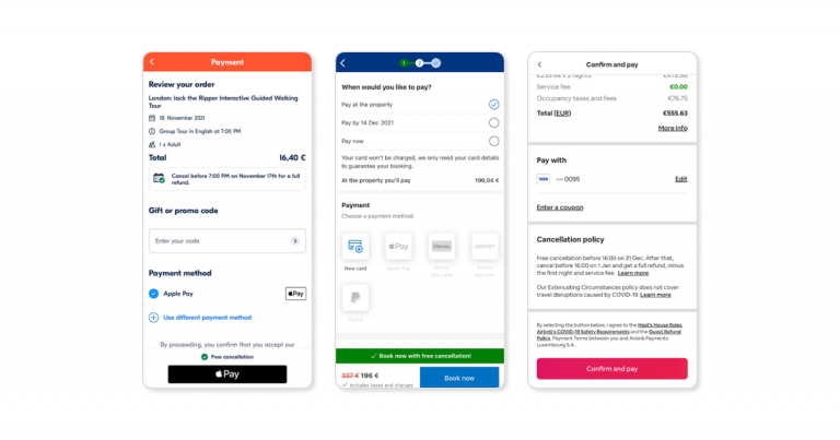 travel app design example