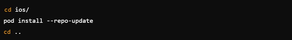 React native pod install iOS
