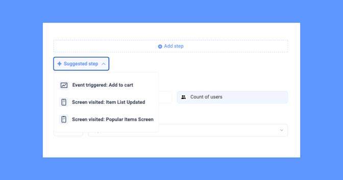 Suggested next steps in funnel builder.