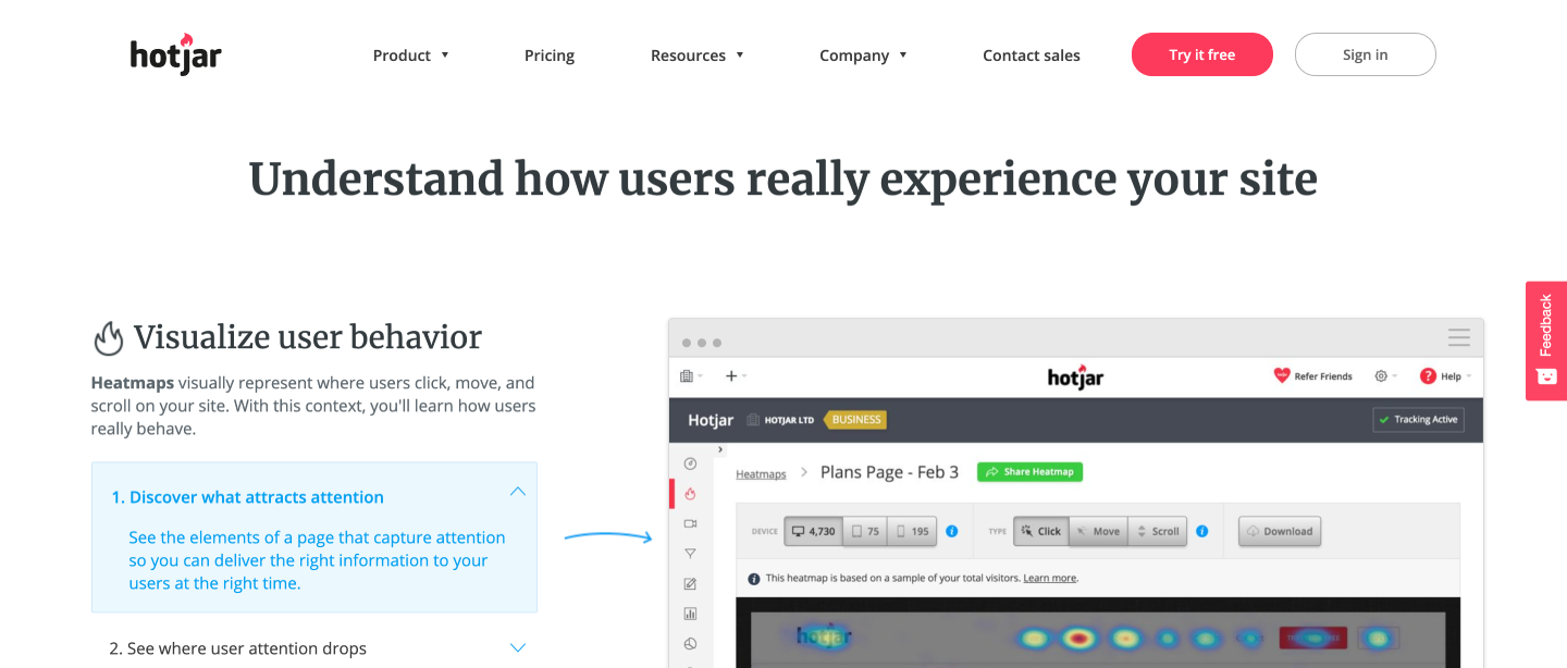 heatmap tools hotjar