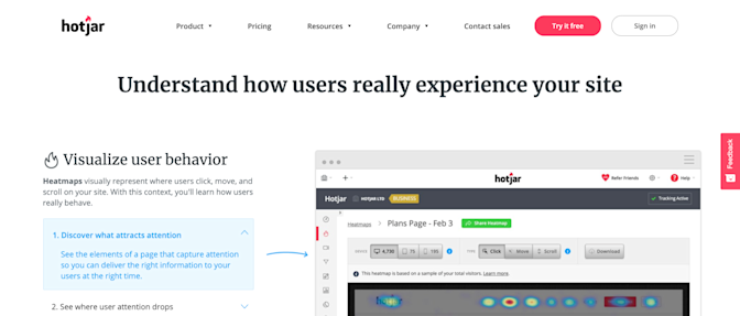 heatmap tools hotjar