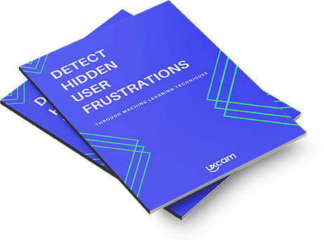 Blue book with title of "Detect hidden user frustrations"