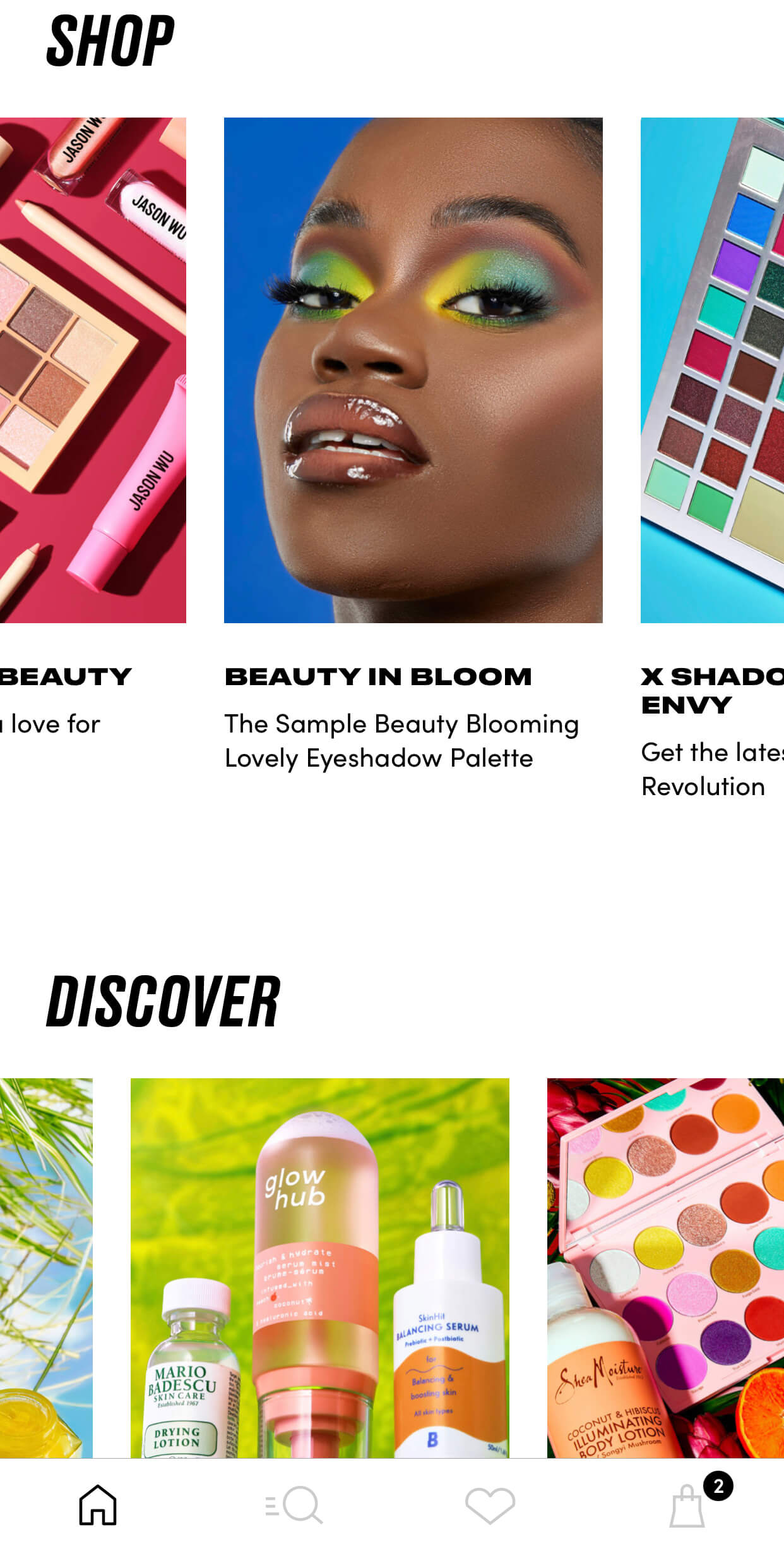 e-commerce app beauty bay Static image carousel on the Beauty Bay app