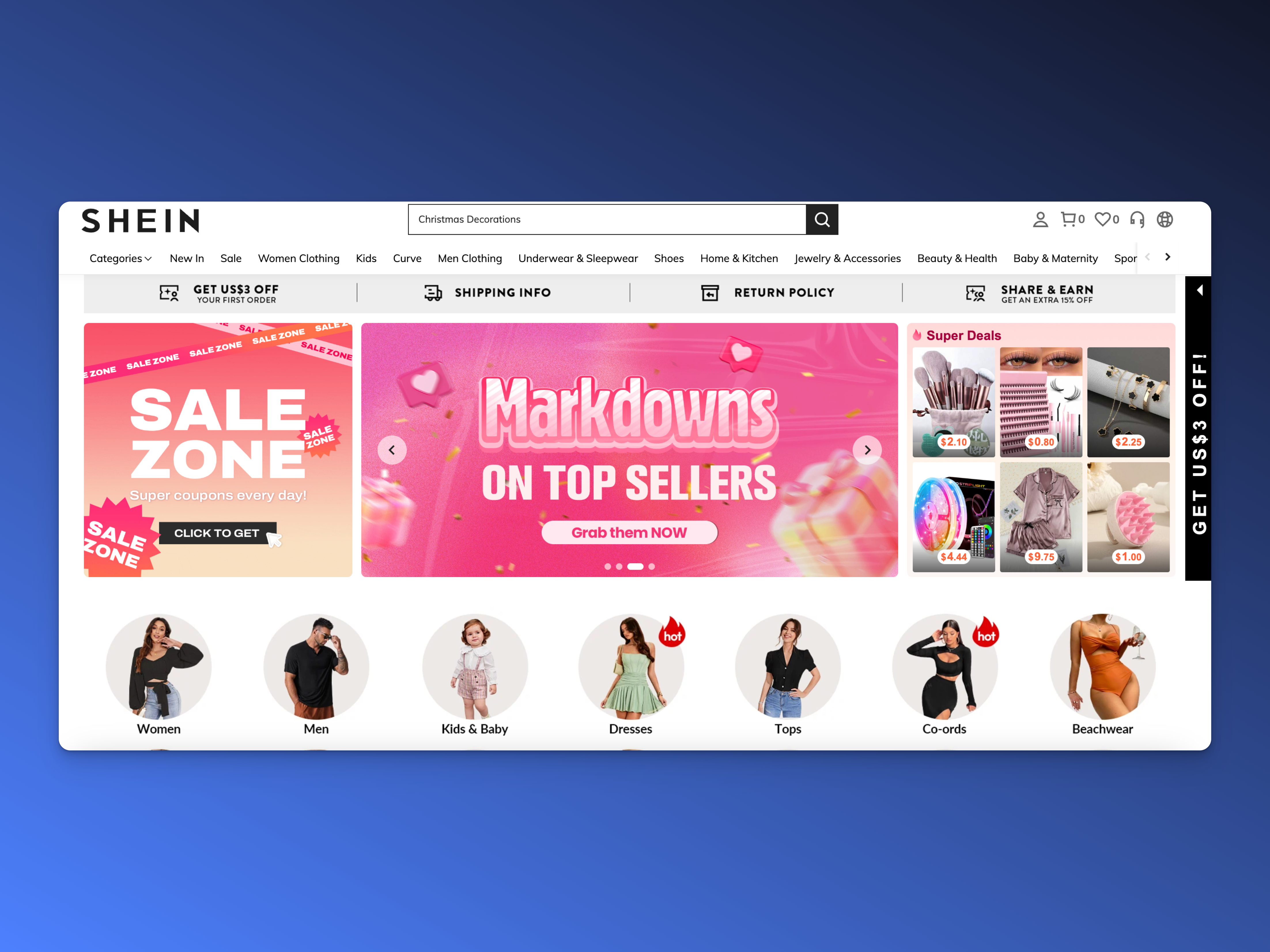 Web Design Example Shein