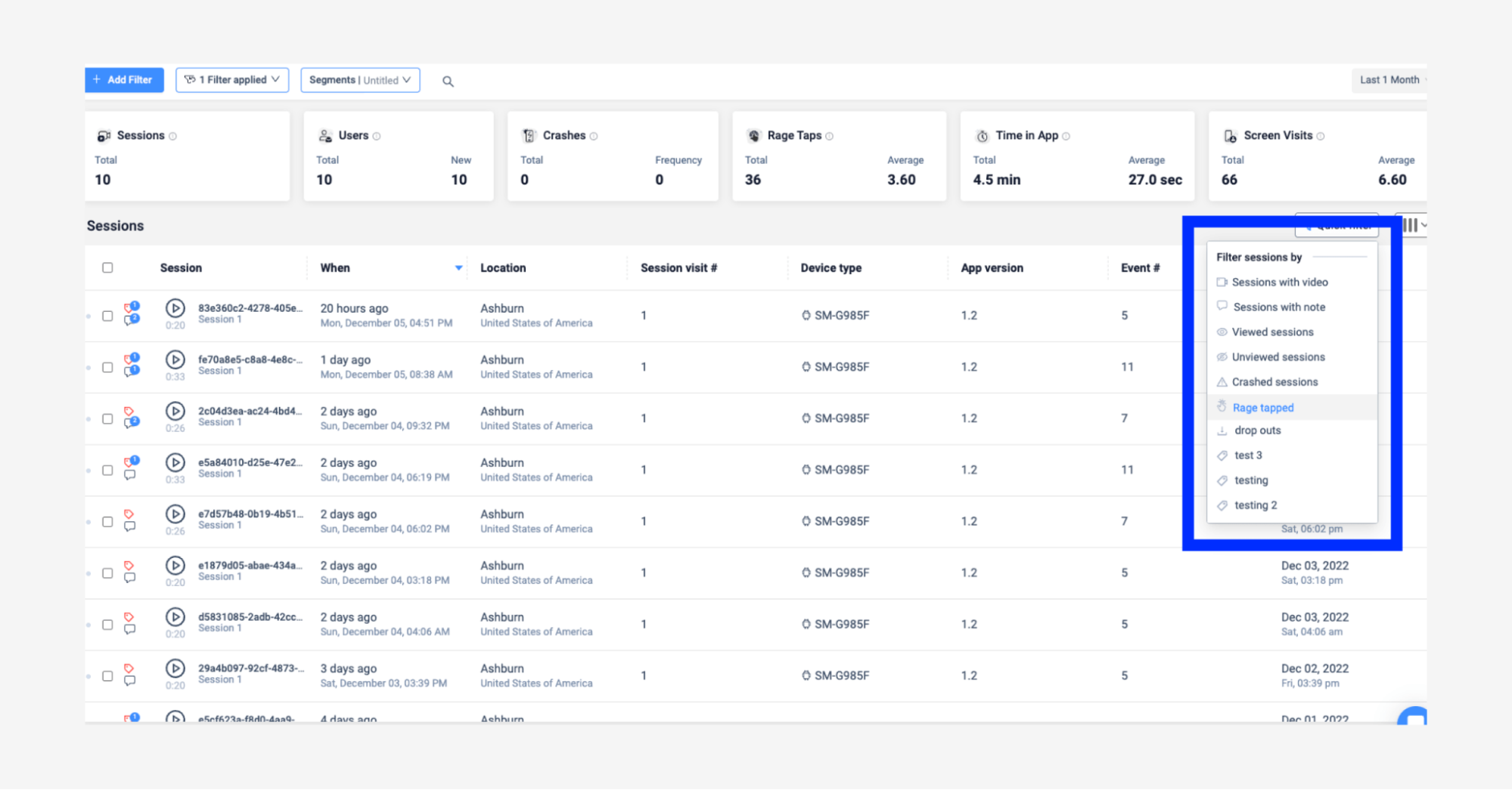 12 kpis to measure onboarding - session filters