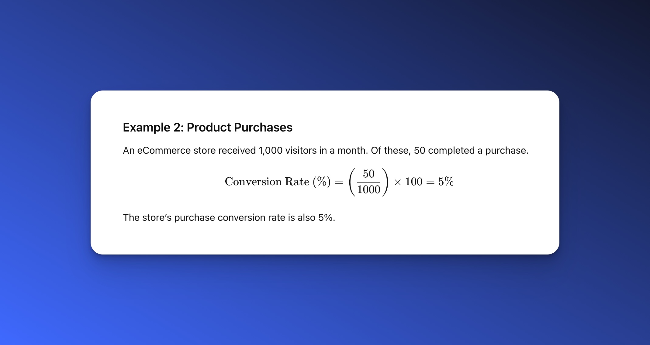 Conversion rate example 2