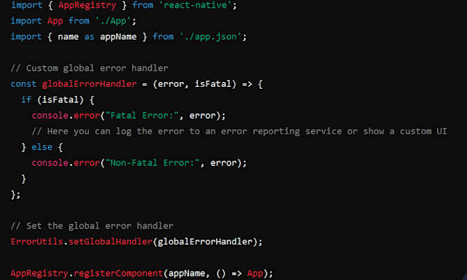 global error handling react