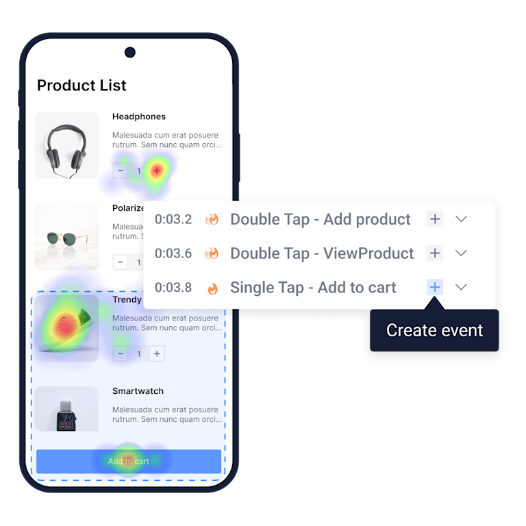 Events Viewer Mobile Example Smart Event Analytics for Mobile Apps | UXCam