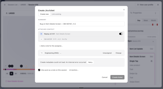 Create Jira Ticket