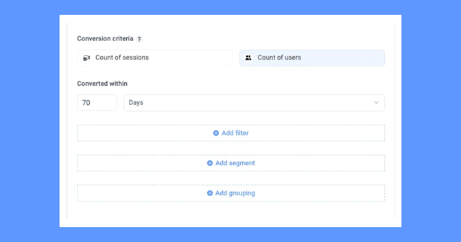 Setting up conversion windows in funnels.