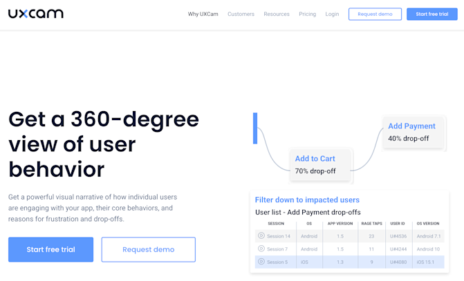 user flow tools software UXCam
