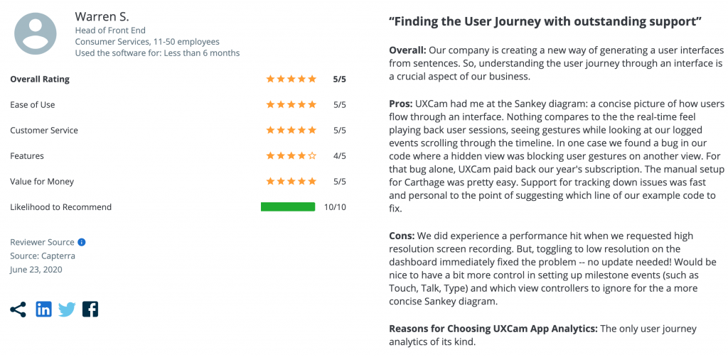 uxcam reviews