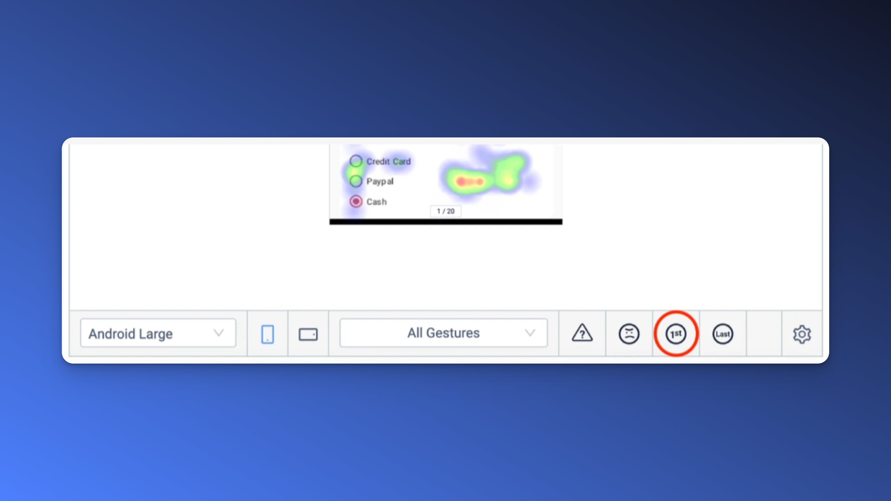 first touch mobile app heatmap